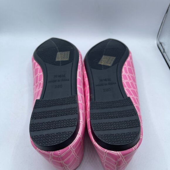 Pink Crocodile-Embossed Flats – Women’s Size ~10 (Approx. 10.5" Sole Length) - Picture 6 of 9